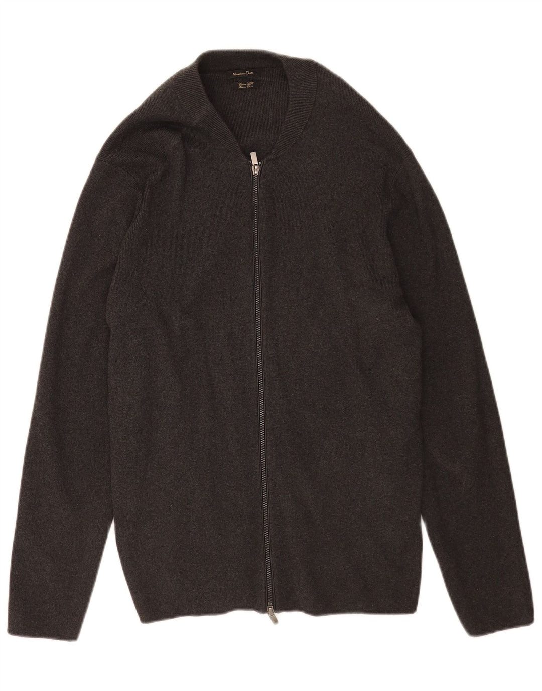 Suéter masculino Massimo Dutti com zíper completo XL algodão cinza
