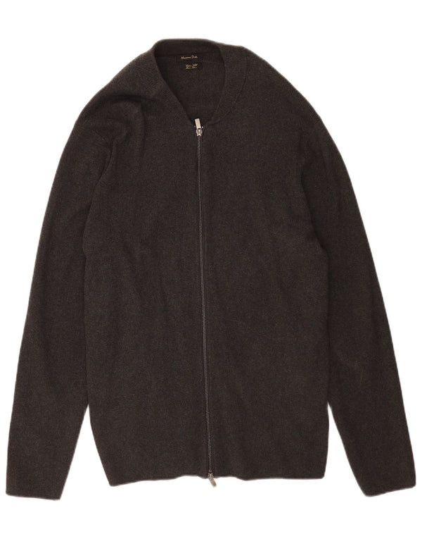 Suéter masculino Massimo Dutti com zíper completo XL algodão cinza