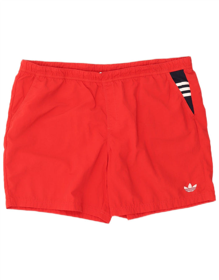 Shorts de natação masculino Adidas 2XL vermelho colorblock nylon