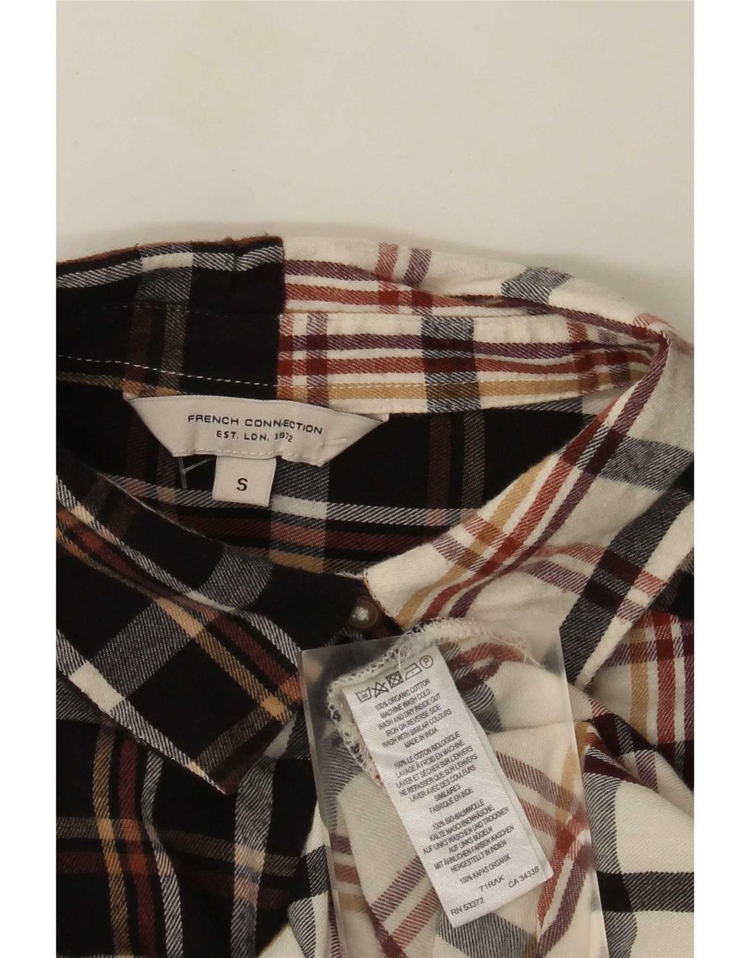 Vestido camisa feminino French Connection UK 10 pequeno xadrez multicolorido
