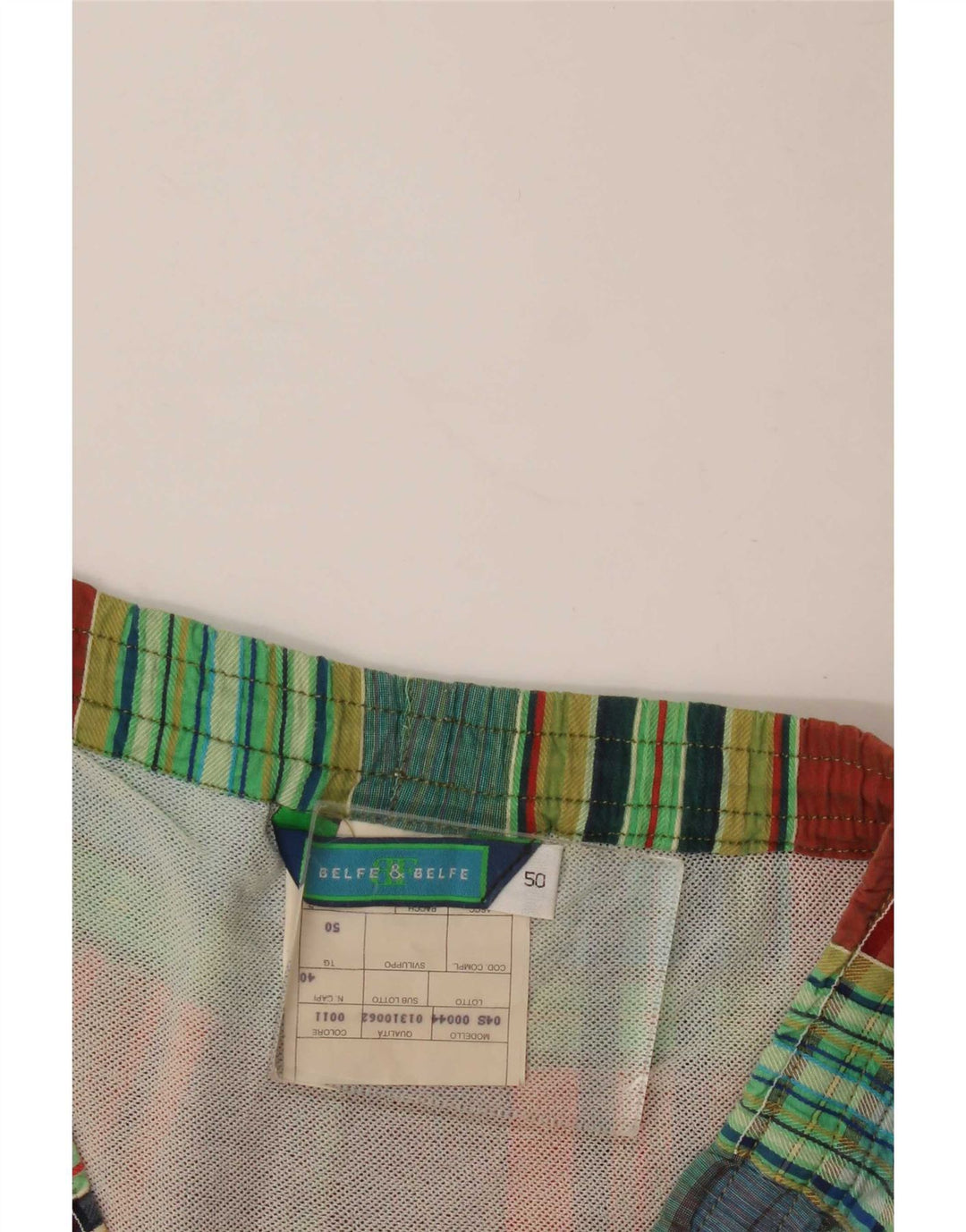 Belfe & Belfe Shorts de natação masculino IT 50 grande algodão xadrez multicolorido
