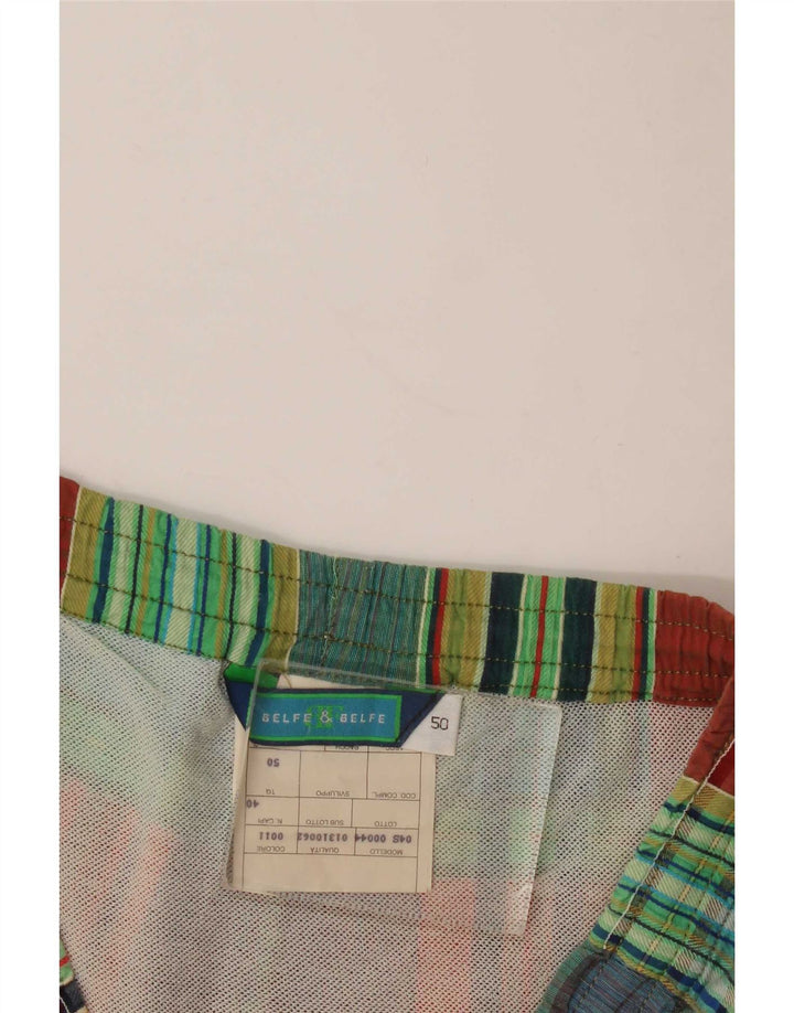Belfe & Belfe Shorts de natação masculino IT 50 grande algodão xadrez multicolorido