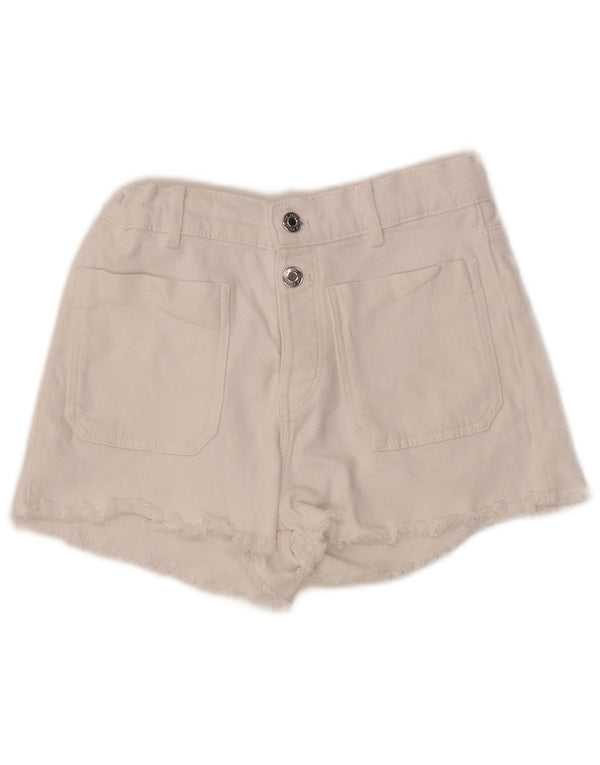 ZARA Shorts jeans para meninas 13-14 anos W27 algodão branco