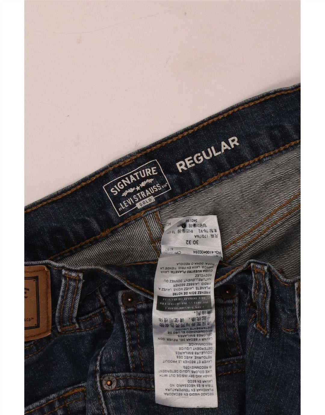 Jeans Levi's Signature Regular Straight Jeans W30 L32 Azul Algodão