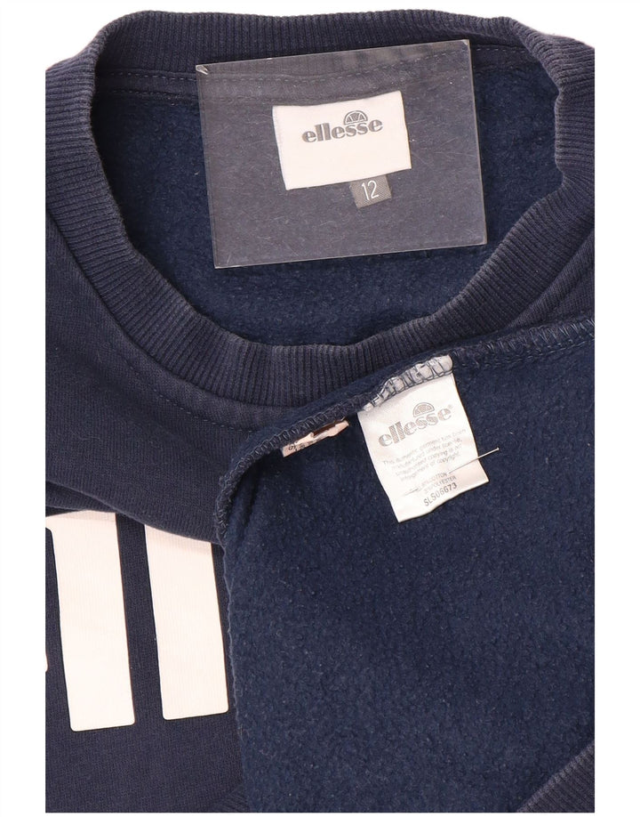 ELLESSE Suéter feminino superdimensionado Reino Unido 12 médio azul marinho