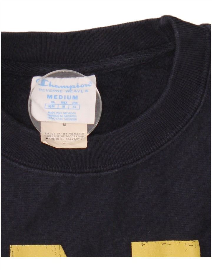Jumper de moletom gráfico masculino Reverse Weave Champion médio azul marinho