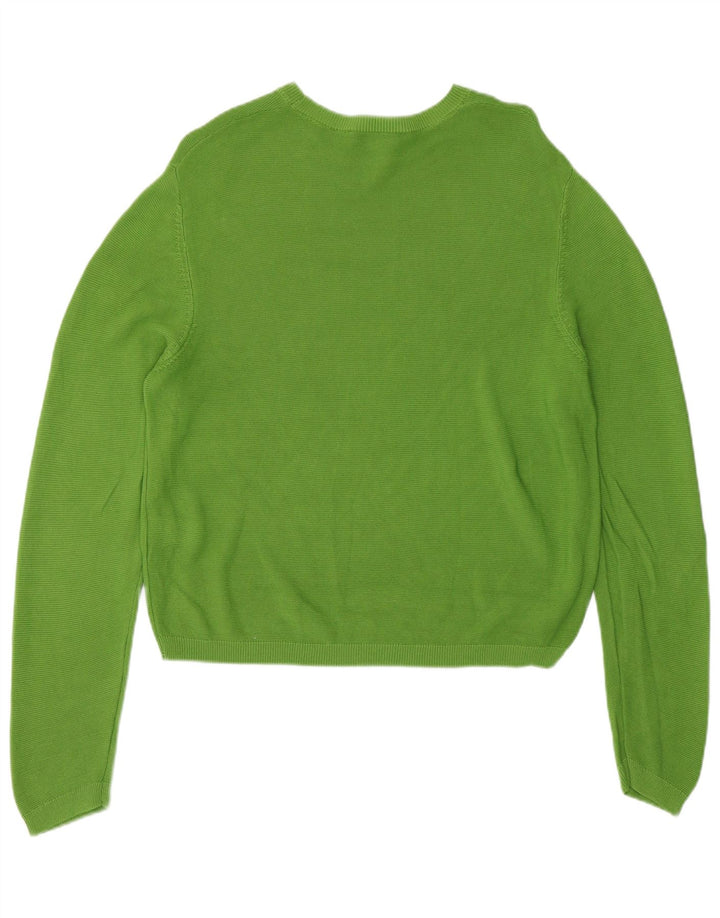 Suéter Zara feminino com gola redonda, Reino Unido 14, viscose verde médio