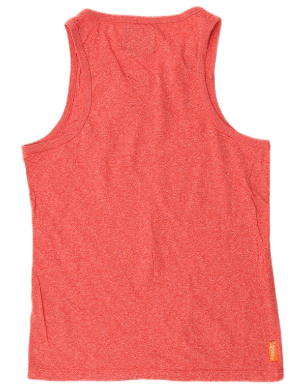 Colete masculino Superdry Top médio de algodão manchado vermelho