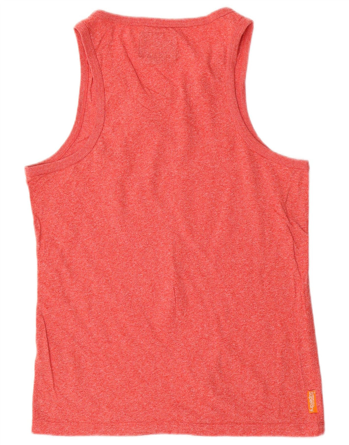 Colete masculino Superdry Top médio de algodão manchado vermelho