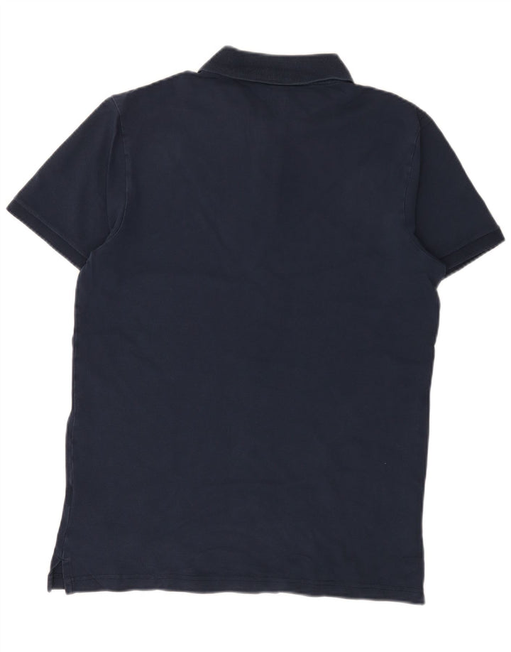 Camisa polo masculina Hollister de algodão azul marinho médio