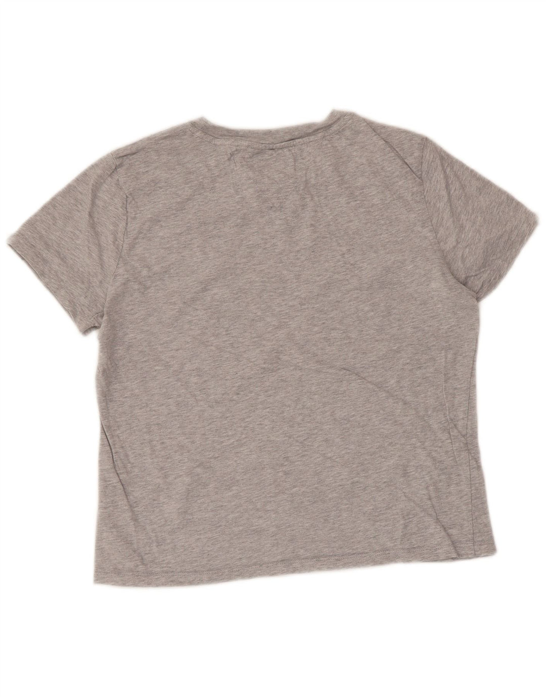 Camiseta feminina TOMMY HILFIGER com estampa gráfica UK 14 algodão manchado cinza médio