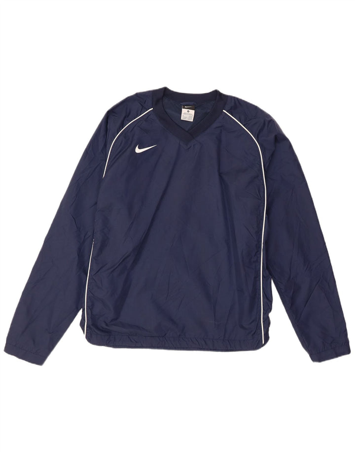Nike Mens Pullover Treino Top UK 39/41 Médio Azul Marinho Nylon