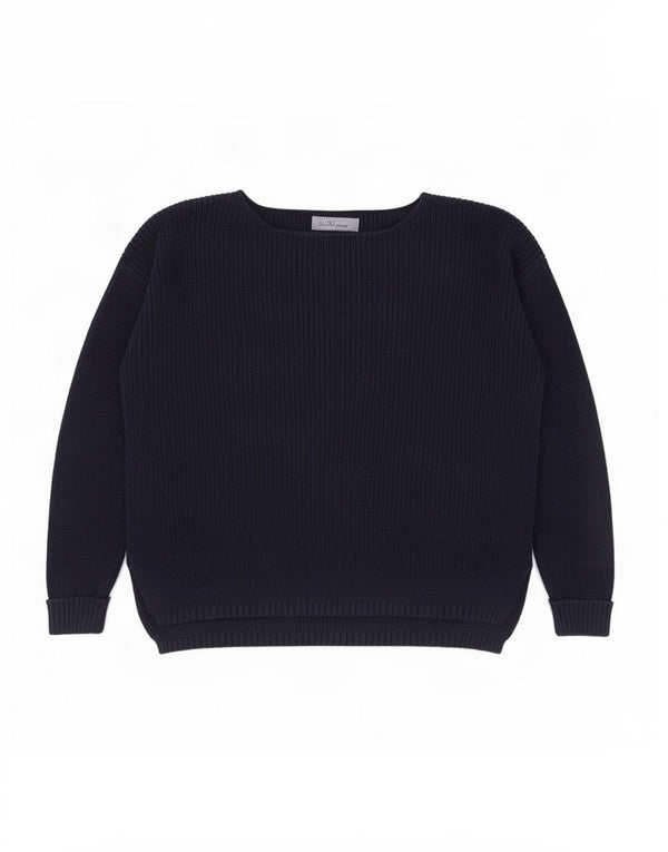 Suéter feminino Marks & Spencer com gola canoa Reino Unido 16 grande azul marinho