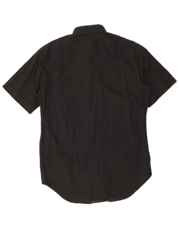 Camisa masculina de manga curta Trussardi tamanho 40 151/2 preto médio