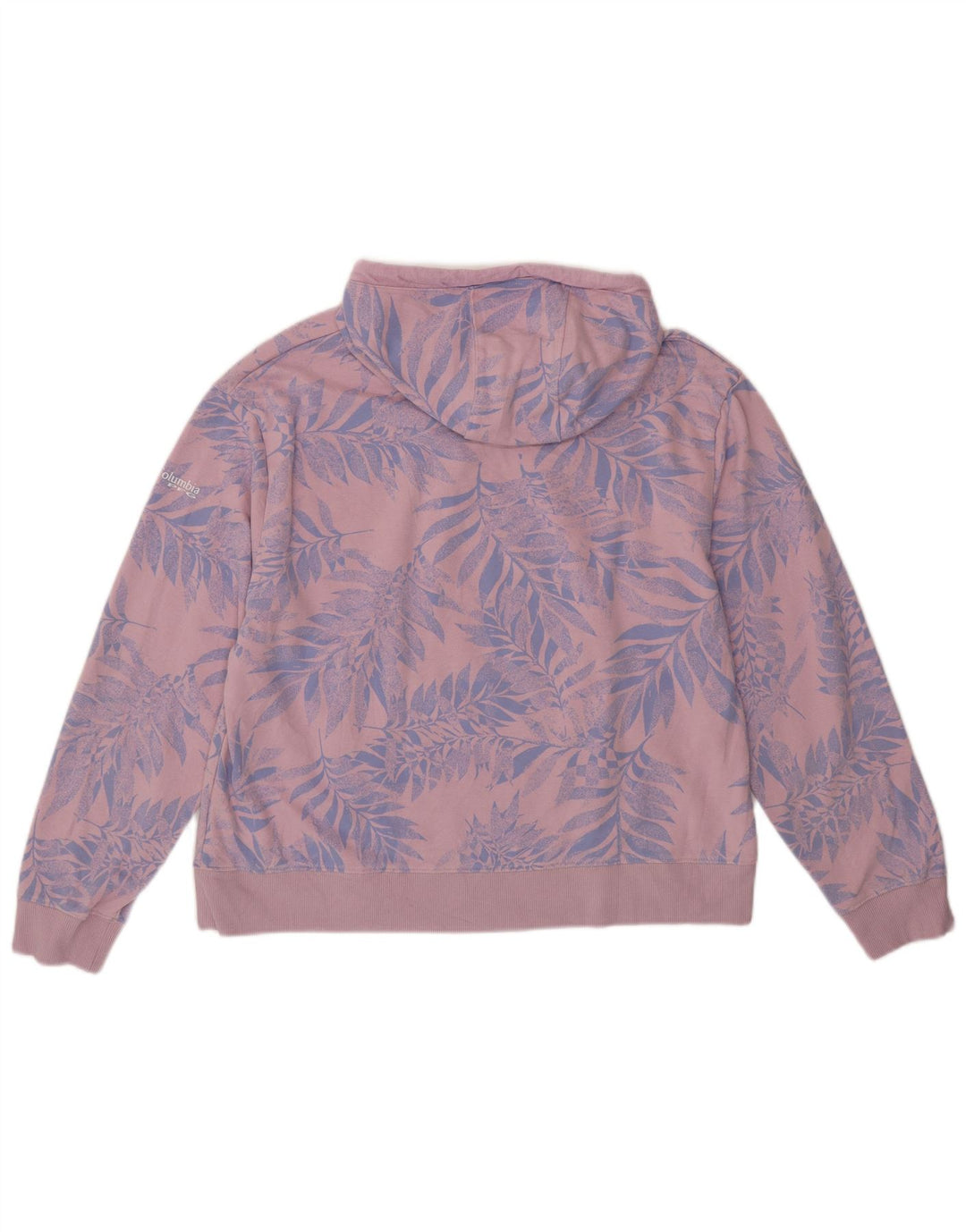 Suéter com capuz feminino COLUMBIA UK 18 XL rosa floral algodão
