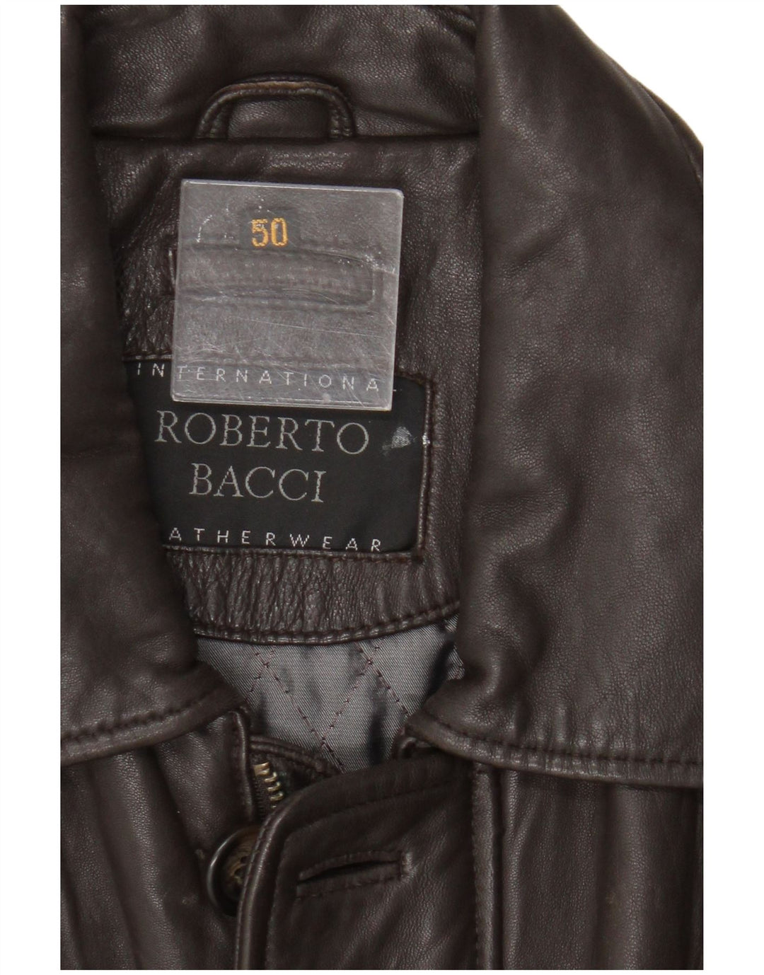 Jaqueta de couro masculina vintage IT 50 grande couro marrom