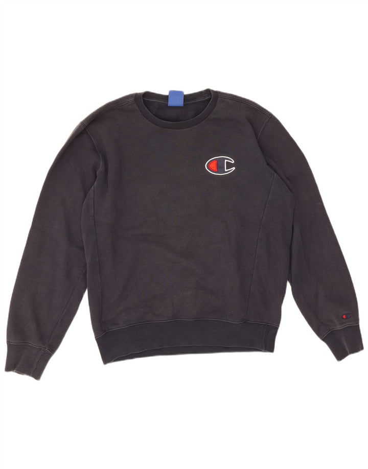 Champion moletom masculino jumper médio azul marinho algodão