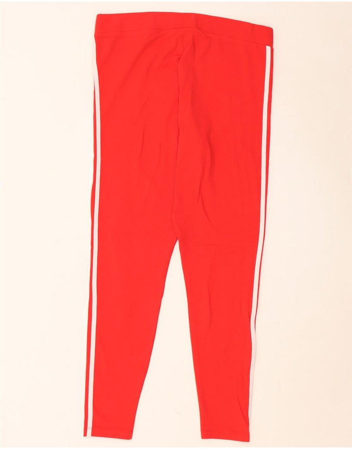 ADIDAS Womens Leggings UK 22 2XL Vermelho Algodão