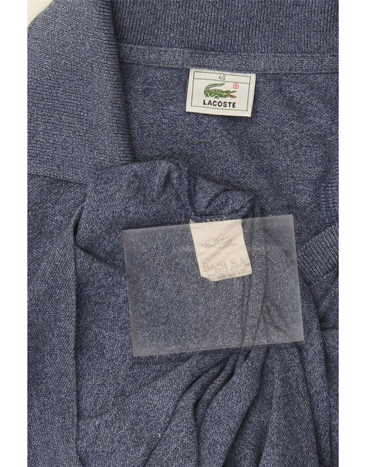 Camisa polo feminina Lacoste tamanho 40 médio algodão manchado azul marinho