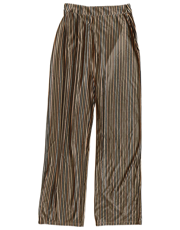 Zara Calça feminina de cintura alta média W28 L32 listrada multicolorida