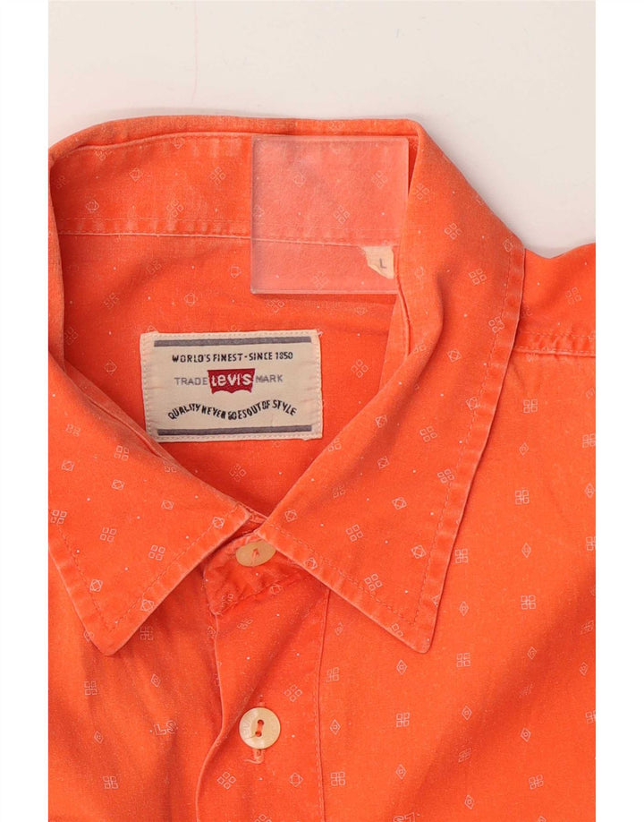 Camisa masculina de manga curta Levi's grande laranja manchada