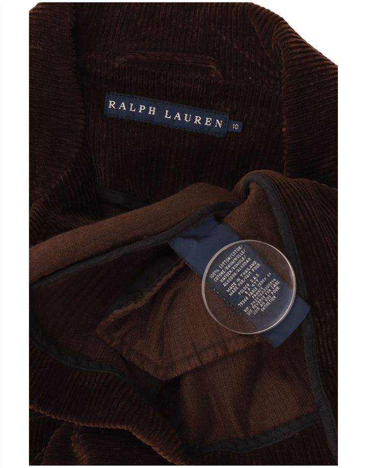 Ralph Lauren Jaqueta blazer feminina de 3 botões EUA 10 grande bloco colorido marrom
