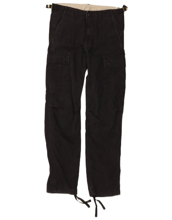 Calça cargo masculina Carhartt reta W28 L30 algodão listrado preto