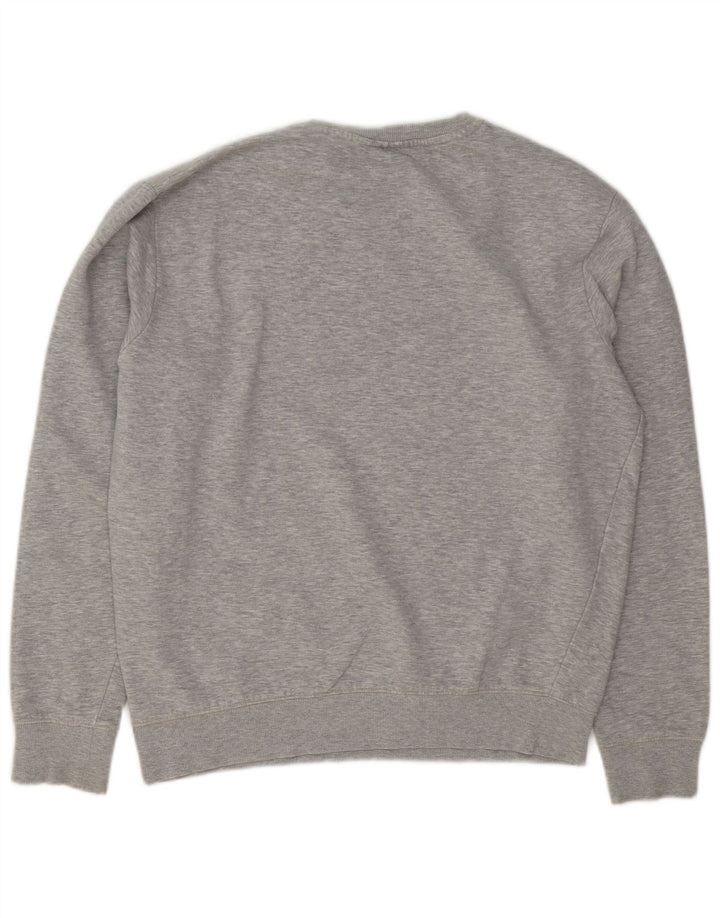Fila moletom gráfico masculino jumper grande algodão manchado cinza