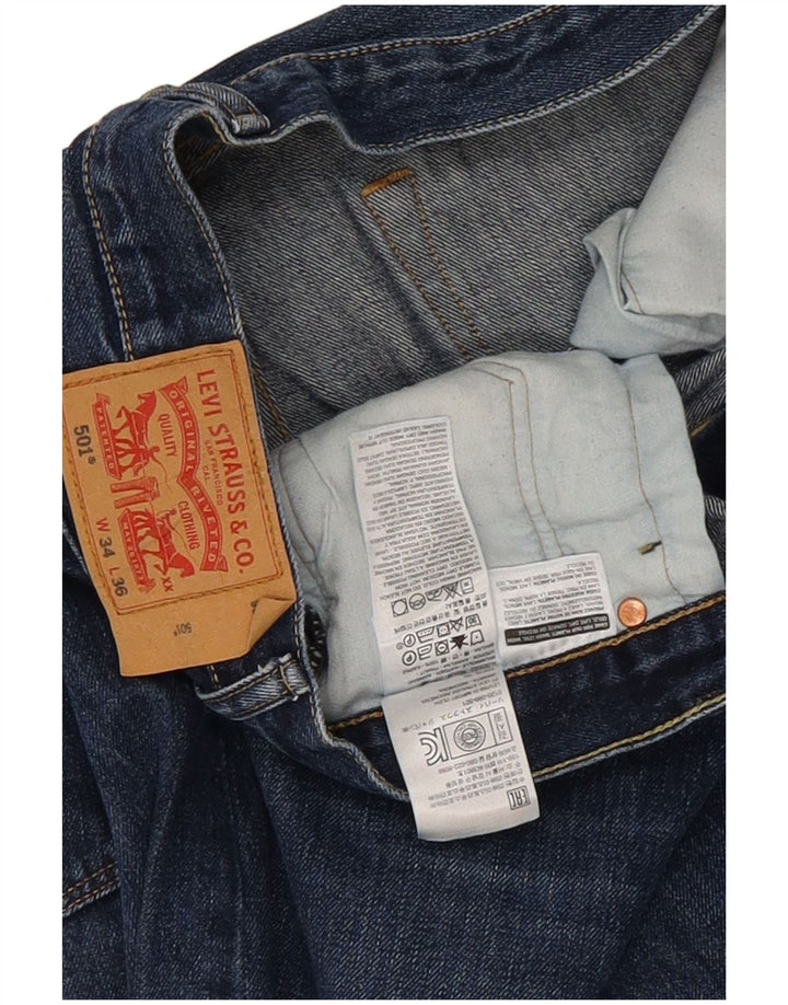 Levi's Masculino 501 Straight Jeans W34 L36 Azul Algodão