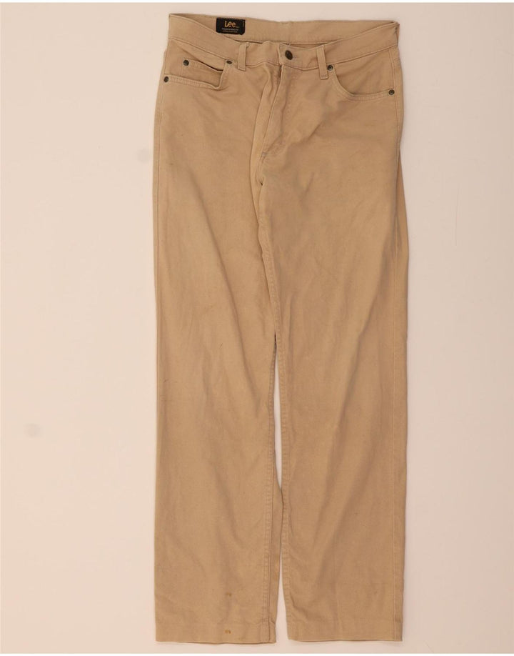 LEE Mens Brooklyn Straight Casual Trousers W32 L34 Beige Cotton Vintage Lee and Second-Hand Lee from Messina Hembry 
