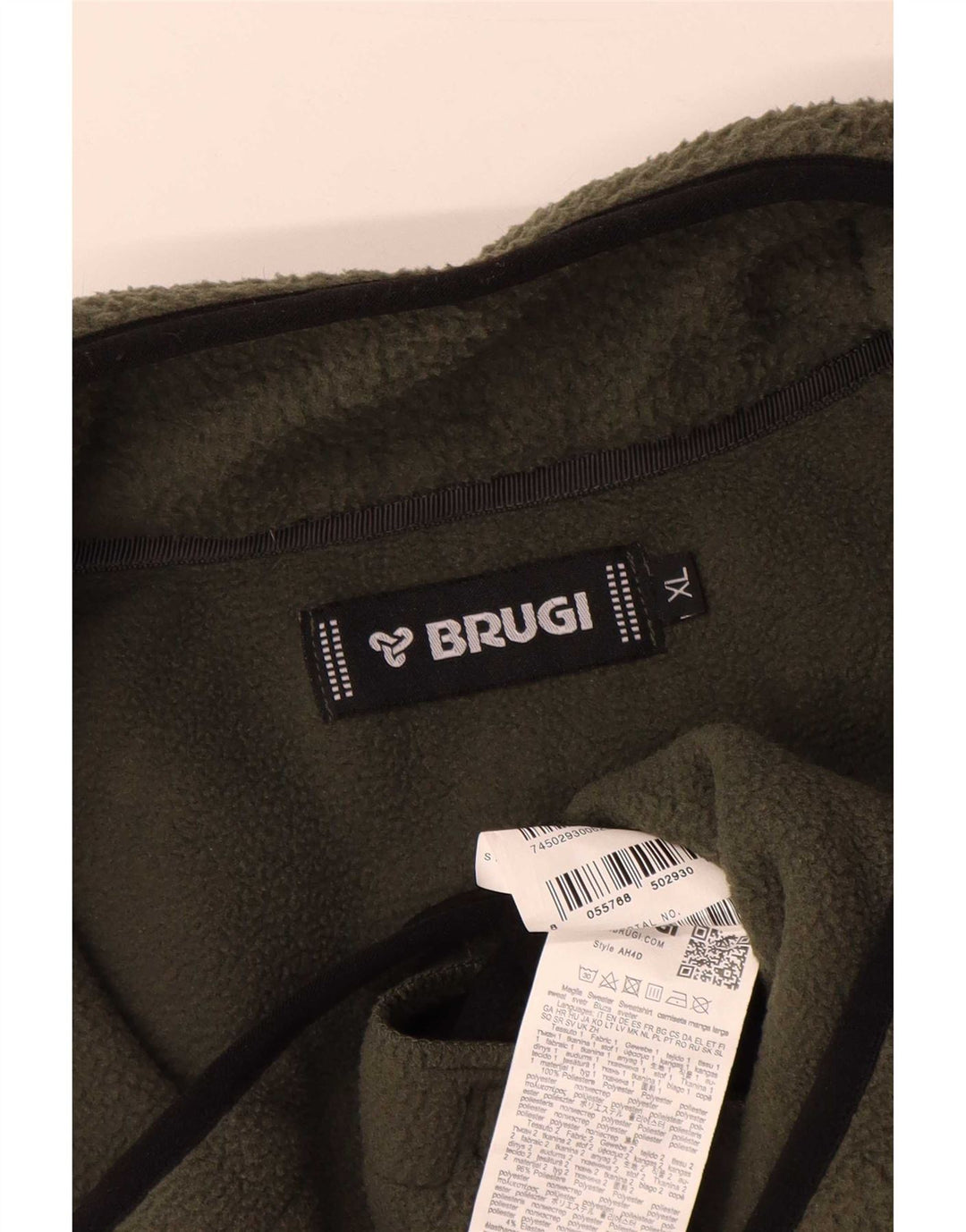 Jaqueta de lã masculina Brugi UK 42 XL verde Colourblock poliéster