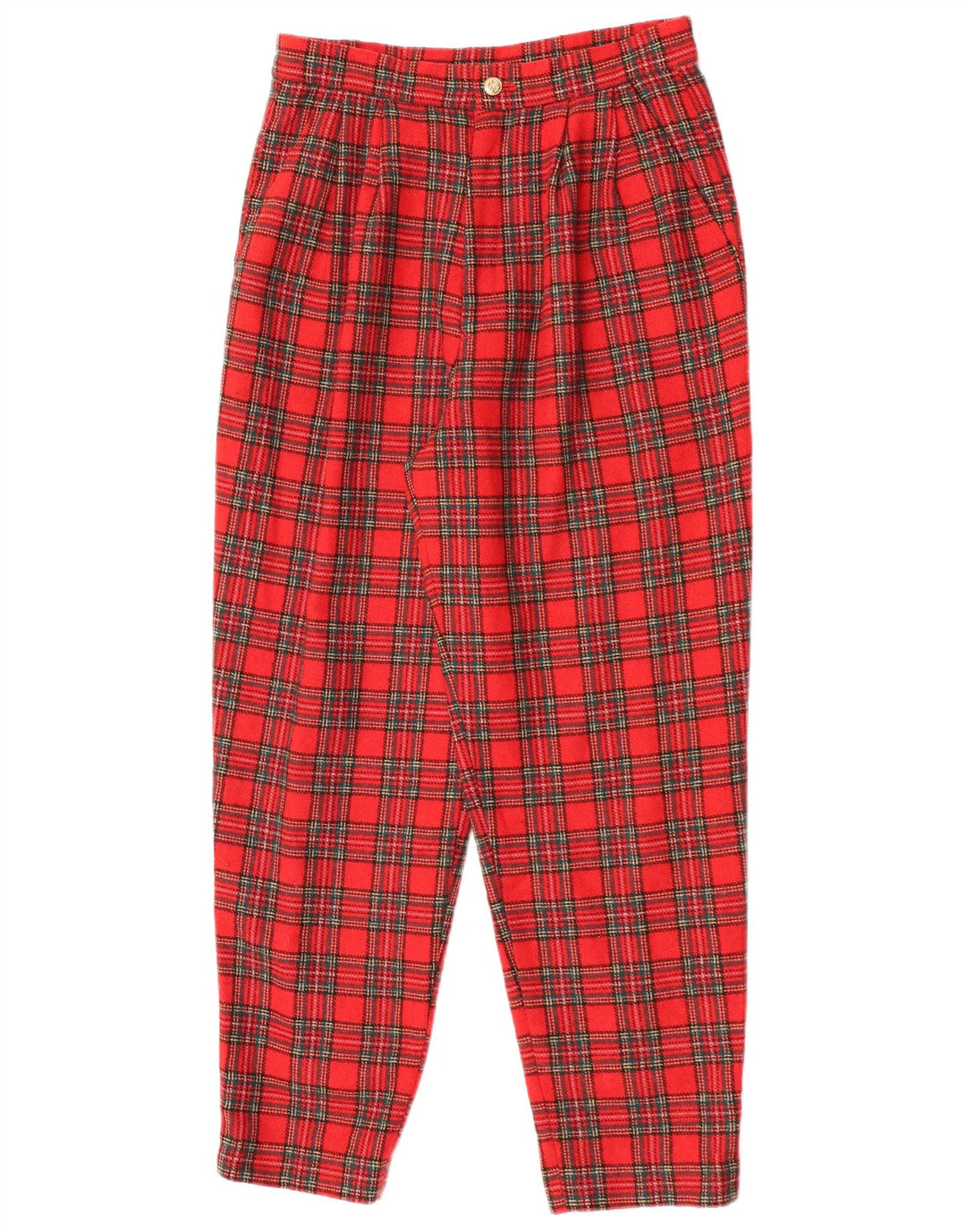 Calça Chino Feminina VINTAGE W25 L26 Xadrez Vermelho