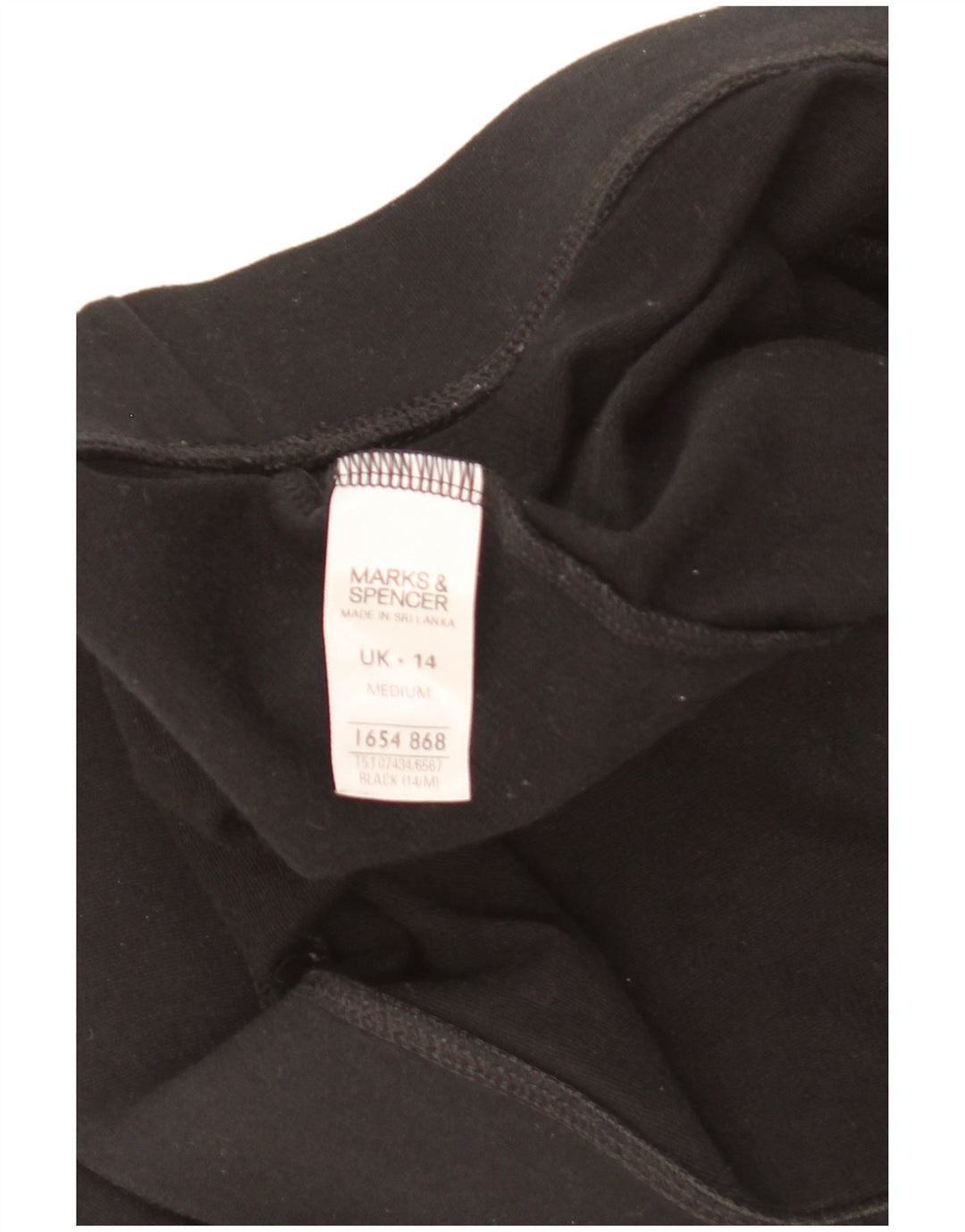 Calça de treino feminina Marks & Spencer Reino Unido 14 grande algodão preto