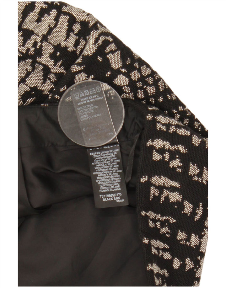Minissaia feminina Marks & Spencer Reino Unido 12 médio W31 algodão geométrico preto
