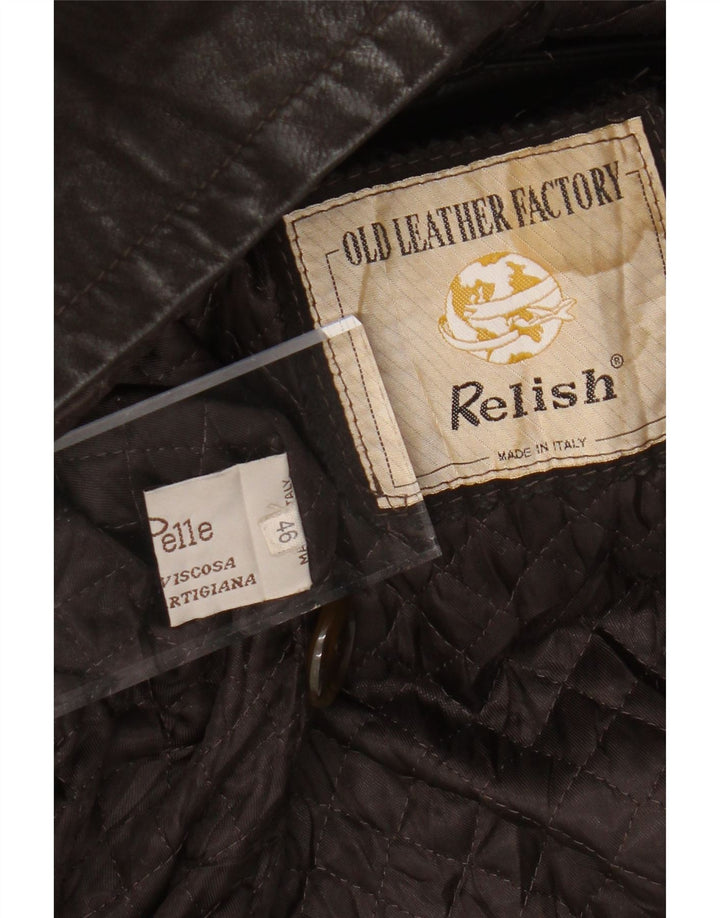 Jaqueta de couro feminina RELISH IT 46 grande couro marrom