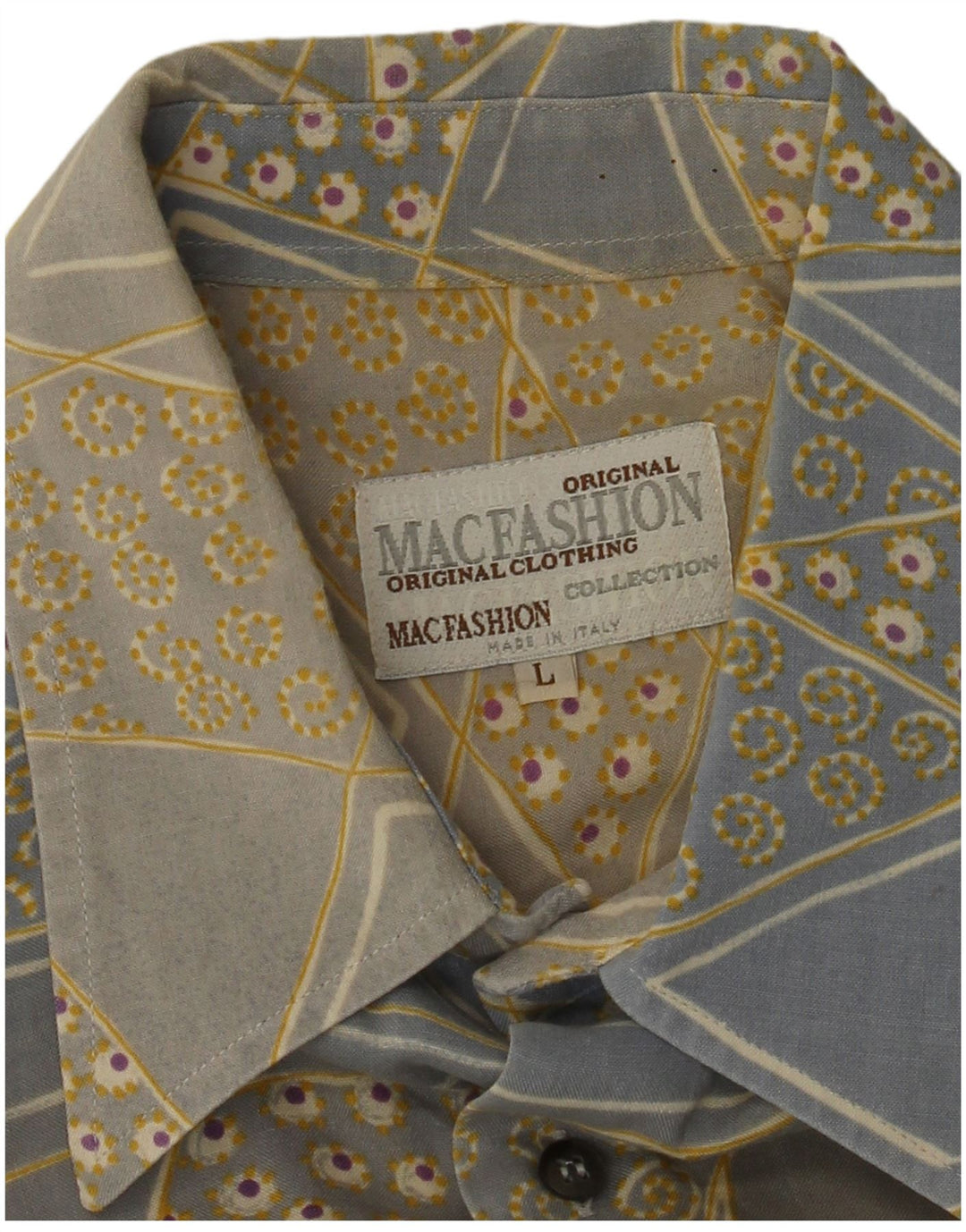 Camisa masculina de manga curta MAC FASHION grande azul geométrica