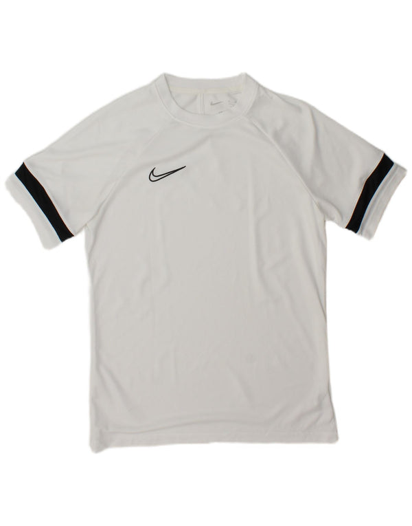 Camiseta masculina Nike Dri Fit Top médio branco colorblock poliéster