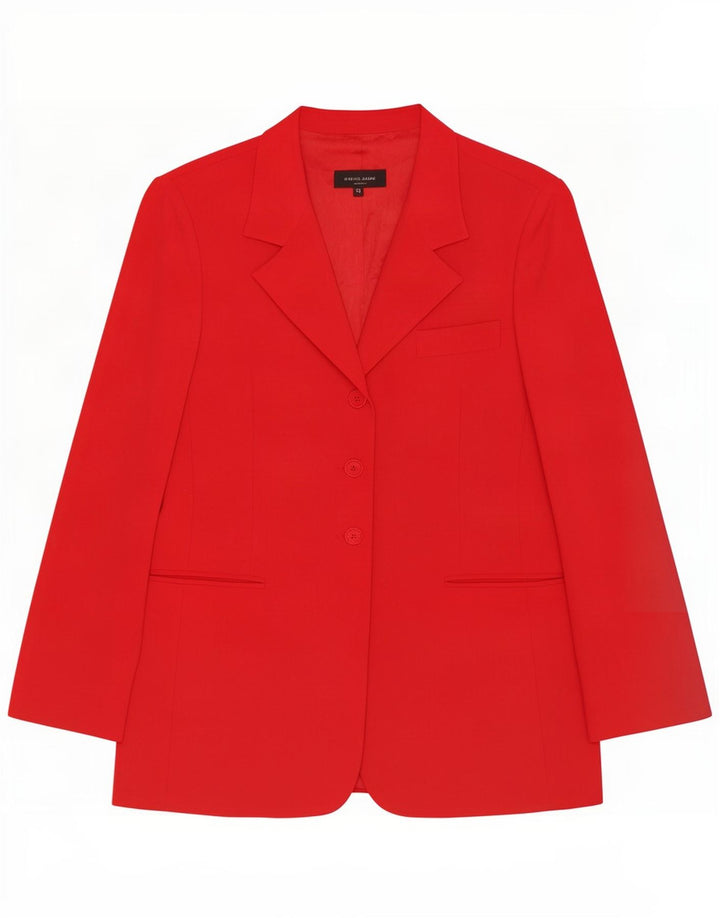 Jaqueta blazer feminina de 3 botões Marina Babini IT 46 grande vermelho Cupro