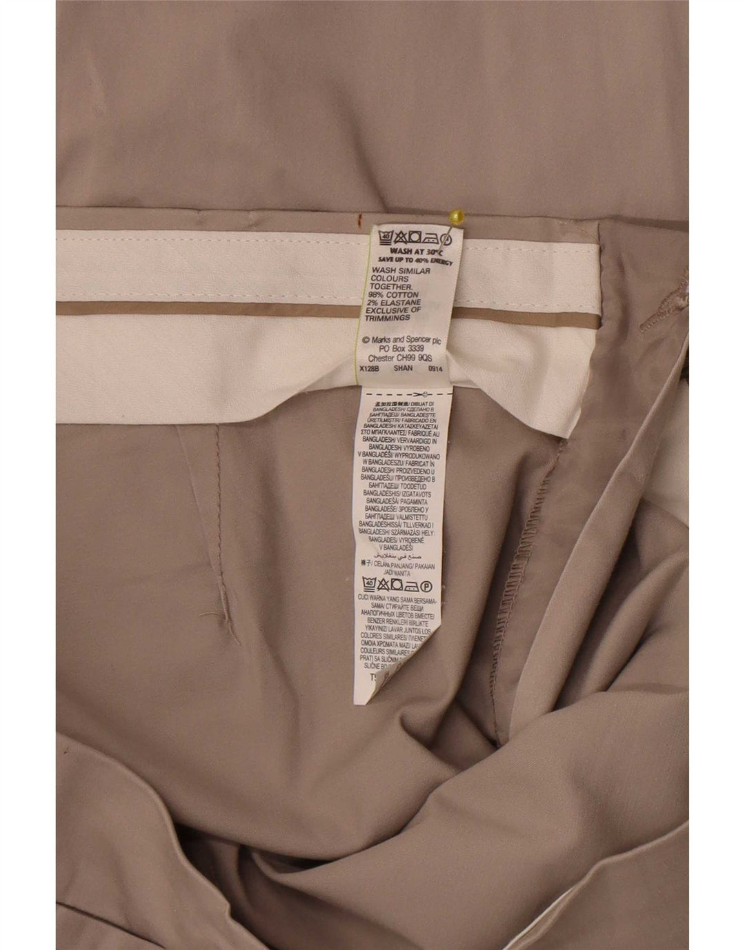 Calça capri feminina Marks & Spencer W30 L20 algodão bege