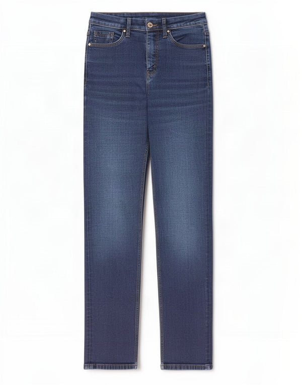 Jeans retos femininos Marks & Spencer Reino Unido 8 pequeno W27 L30 algodão azul