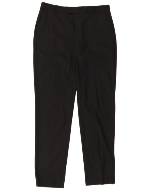 Calça feminina Marks & Spencer Autograph Suit UK 10 pequena W30 L30 preta