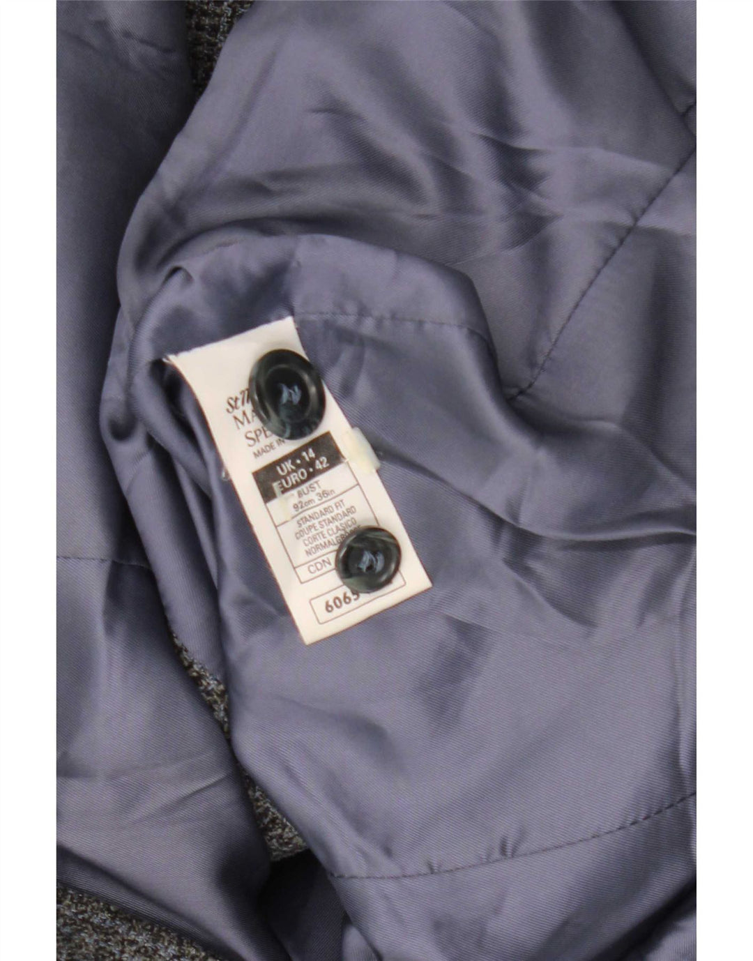 Jaqueta Blazer Feminina Marks & Spencer Standard Fit Reino Unido 14 Cinza Médio