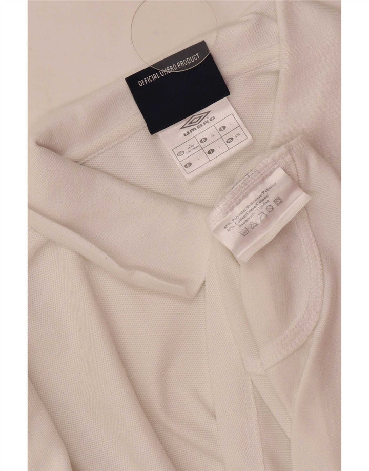 Camisa polo masculina Umbro grande poliéster branco esportivo