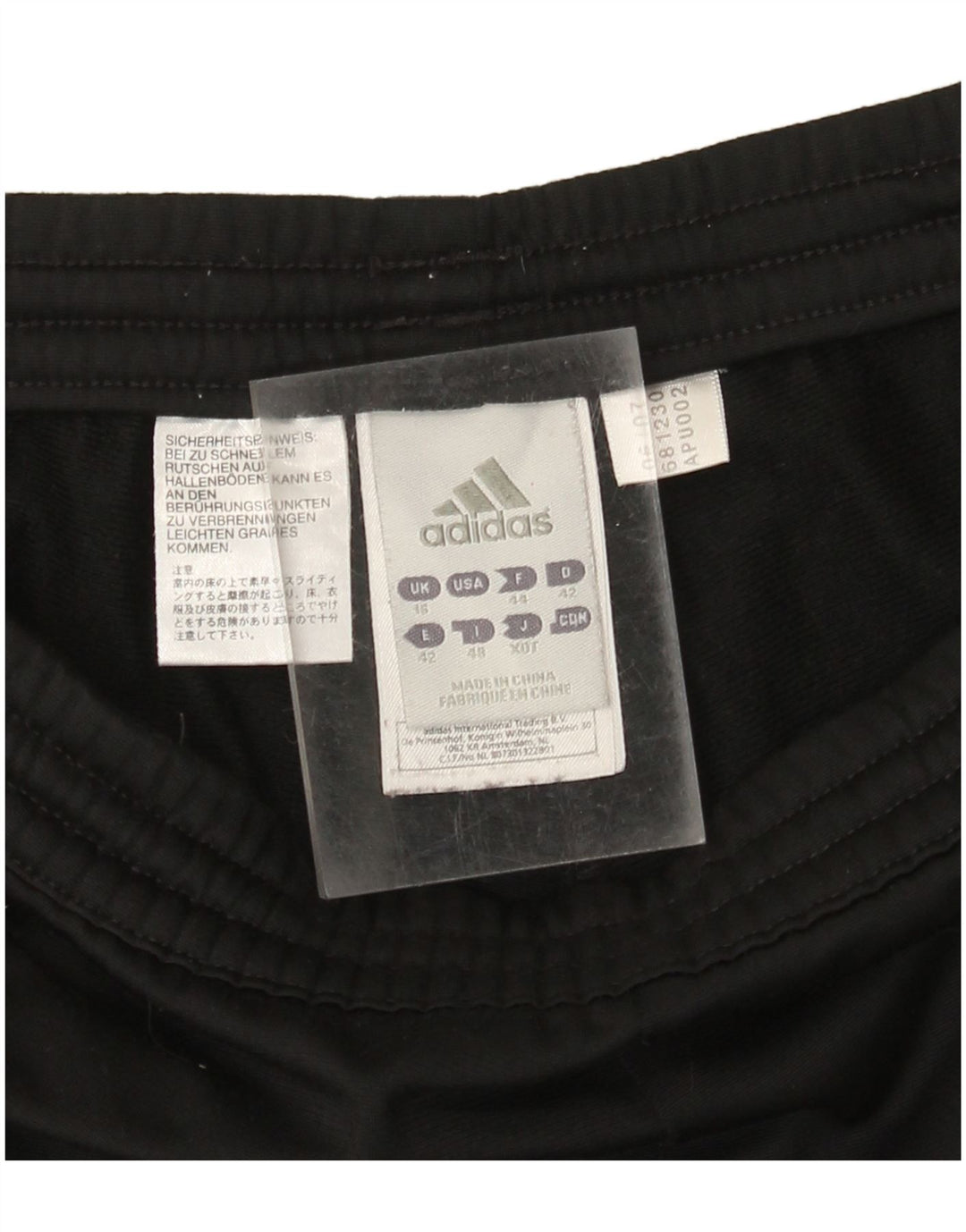 Calça de treino feminina ADIDAS UK 16 grande poliéster preto
