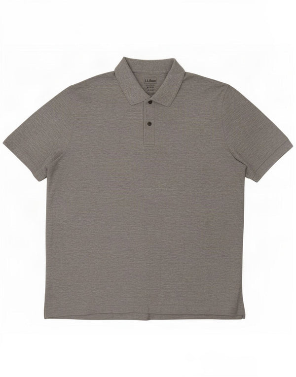 L.L.Bean Camisa polo masculina de ajuste tradicional XL algodão cinza