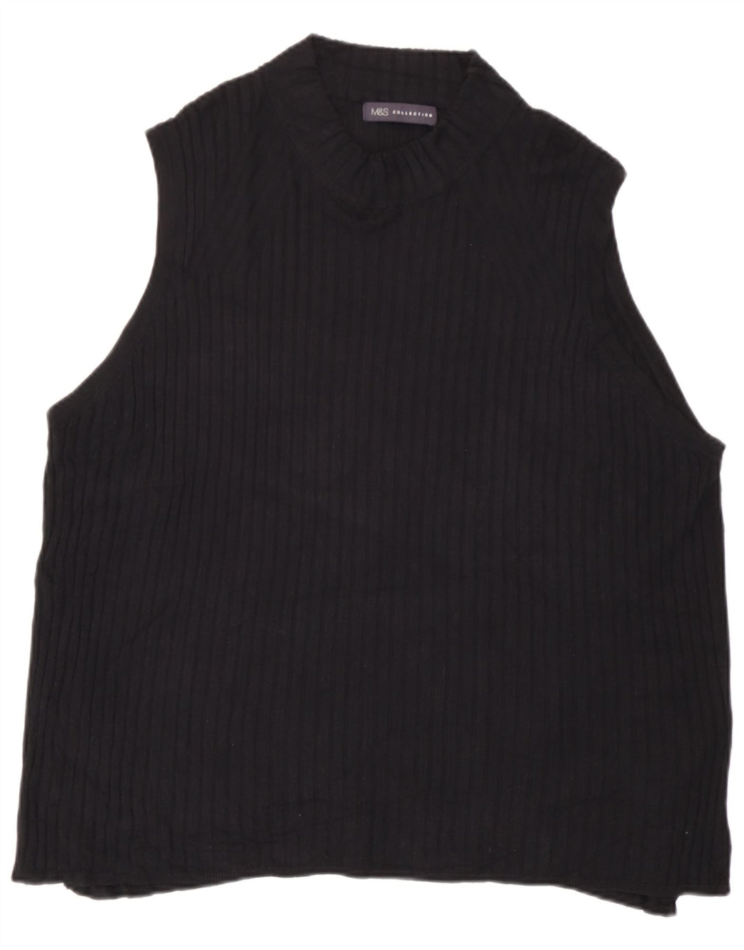 Colete feminino Marks & Spencer UK 24 4XL preto viscose