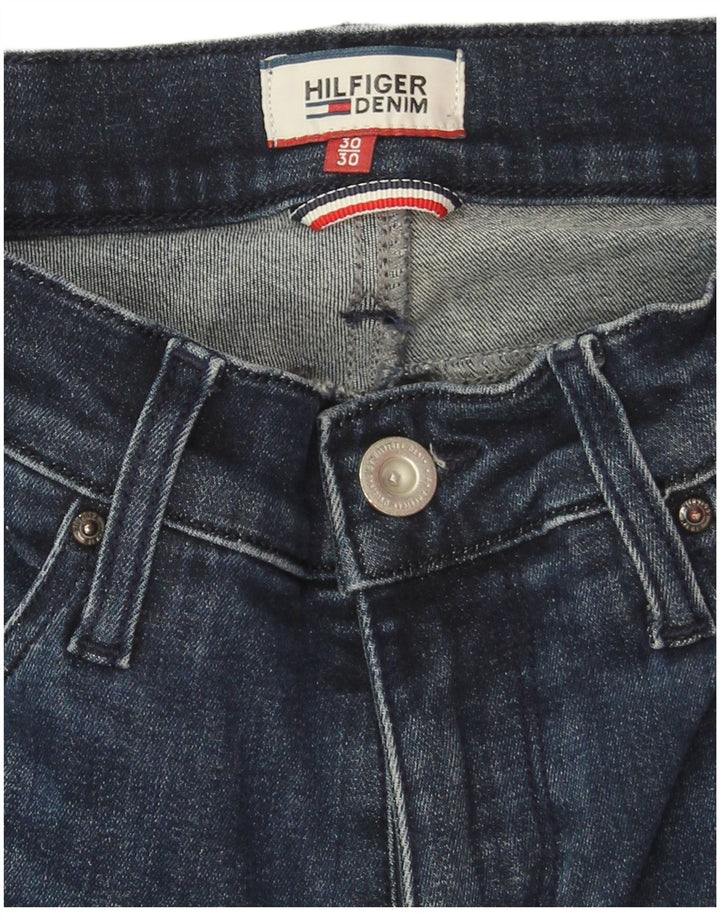 Jeans feminino Tommy Hilfiger queimado W30 L30 azul marinho algodão