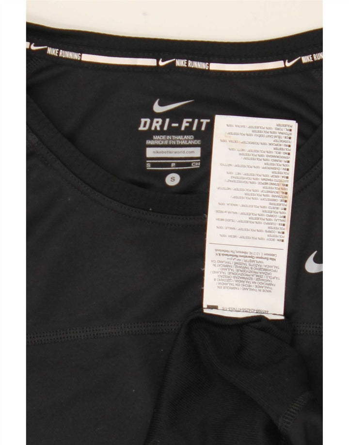 Camiseta feminina Nike Dri Fit Top UK 10 pequena preta poliéster