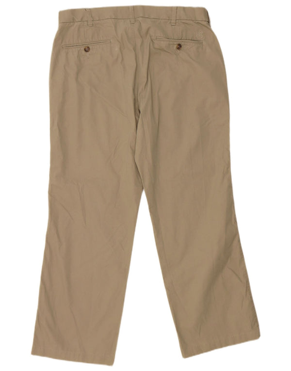 Calça chino reta masculina Marks & Spencer Blue Harbor W36 L29 cáqui