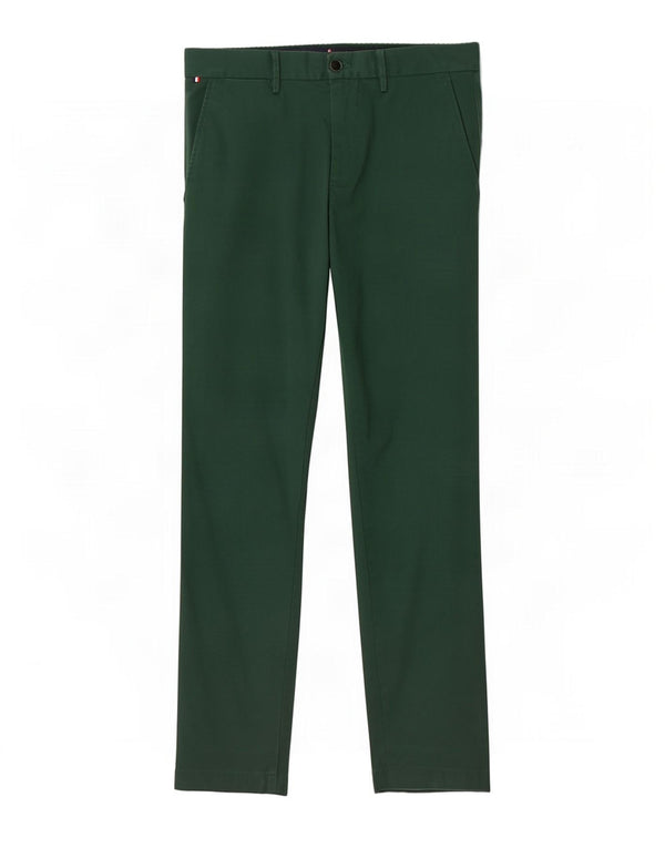 Tommy Hilfiger Mens Slim Chino Trousers W32 L32 Green Cotton